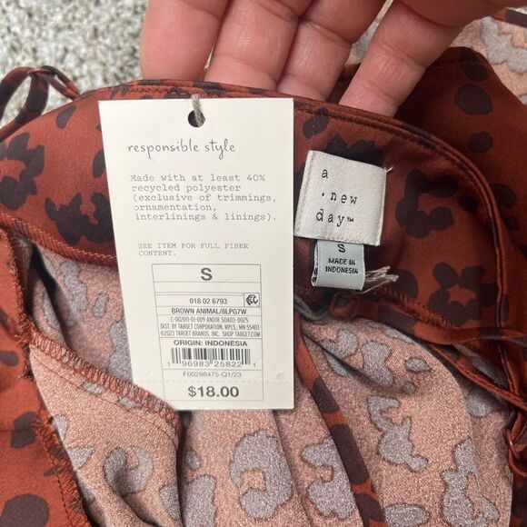 NWT a new day brown leopard prints tank top Size Small #73 - Picture 7 of 7